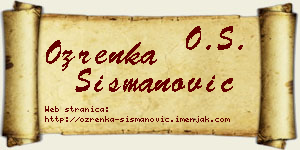 Ozrenka Šišmanović vizit kartica